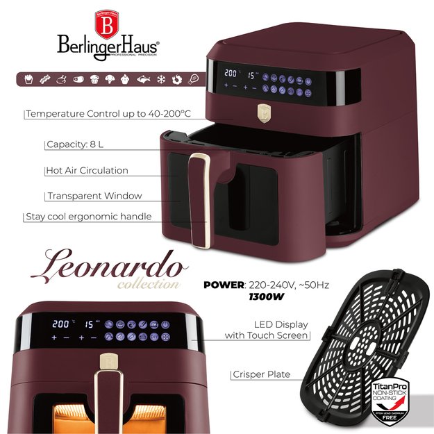 Karšto oro gruzdintuvė 6,3 L Berlinger Haus BH-9687
