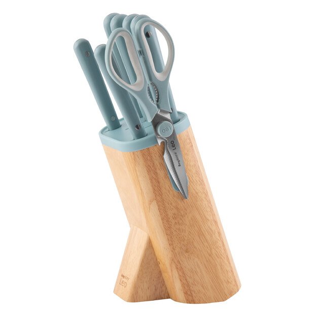 BergHOFF 7 dalių peilių blokas - Glints Slate serija su magnetiniu peilių bloku ir mink&scaron;tomis rankenomis 