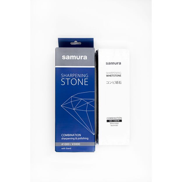 Samura Dual Grit Sharpening and Polishing Stone #1000/#3000 - Premium Japanese Steel Kitchen Knife Care Tool 