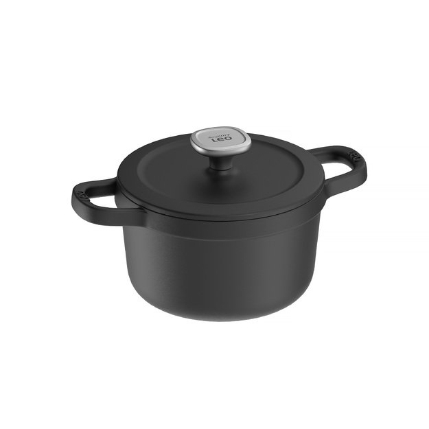 BergHOFF 20 cm troškintuvas su dangčiu - Graphite ketaus serija su laistymo dangčiu lėtam gaminimui 