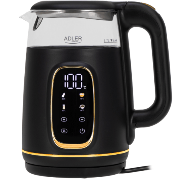 Elektrinis virdulys Adler AD 1305BG, 1.7L, temperatūros kontrolė, 2200W