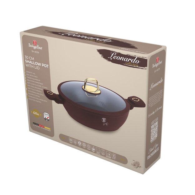 Žemas puodas su dangčiu 30 cm / 3,8 L Berlinger Haus Leonardo BH-8039