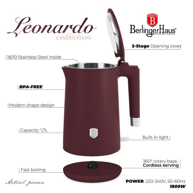 Elektrinis virdulys 1,7 L Berlinger Haus Leonardo LP-BH-272