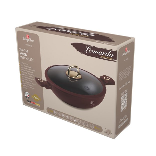 Wok tipo puodas su dangčiu 30 cm Berlinger Haus BH-8035 Leonardo