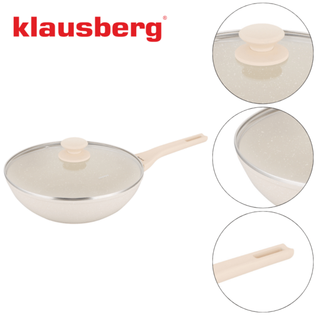 WOK keptuvė su dangčiu 28 cm Klausberg KB-7991 5