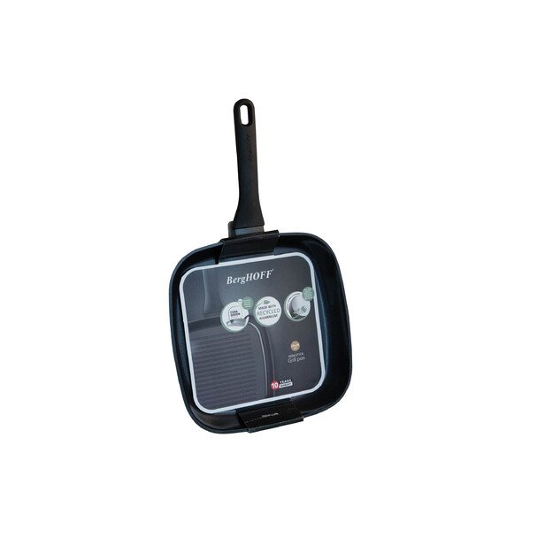 BergHOFF 26 cm grilio keptuvė - Helix neprideganti aliuminio keptuvė su grilio linijomis ir patogia rankena 