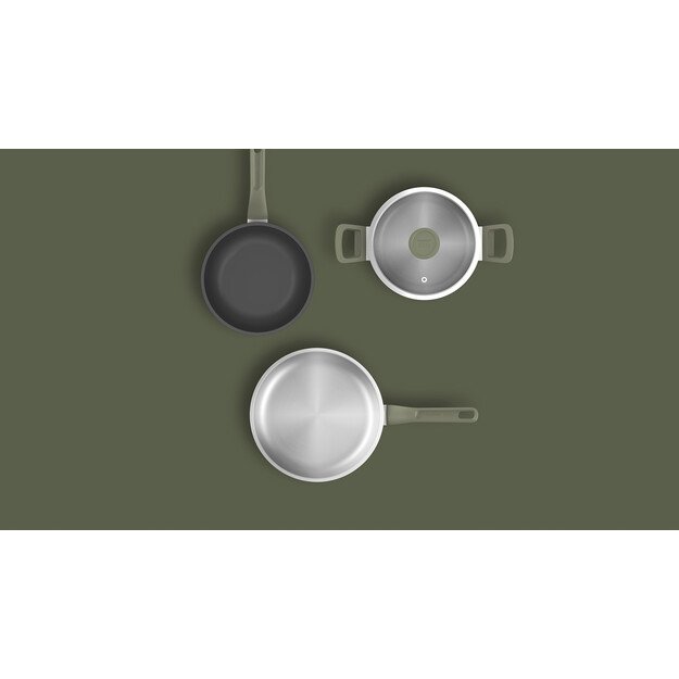 BergHOFF 6 dalių puodų rinkinys - Uqonic Downdraft serija su ry&scaron;kiomis rankenomis ir stikliniais dangčiais 