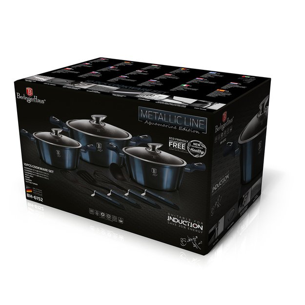 Berlinger Haus BH-6152 Aquamarine puodų rinkinys 10 dalių