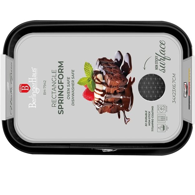 Berlinger Haus BH-7942 stačiakampė atsegama kepimo forma 39 × 27 cm, matinė žalia