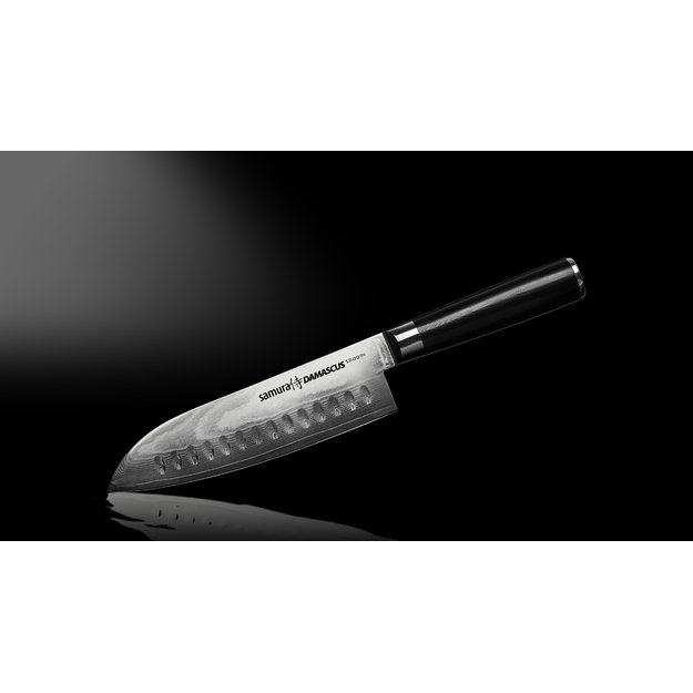 Samura DAMASCUS Santoku virtuvinis peilis 180 mm – profesionalus, damasko plieno, aštrus ir ergonomiškas 