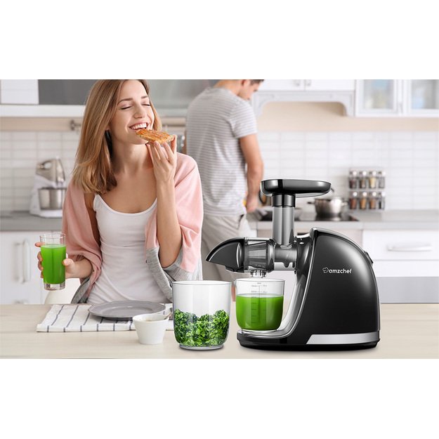 AMZCHEF lėtaeigė sulčiaspaudė 150 W, 80 RPM, juoda, 1501-BK-SM 5
