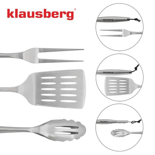 Grilinimo įrankių rinkinys, 3 vnt., nerūdijantis plienas, Klausberg KB-7900 1