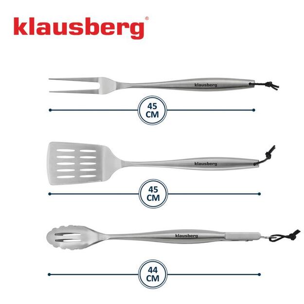 Grilinimo įrankių rinkinys, 3 vnt., nerūdijantis plienas, Klausberg KB-7900 2
