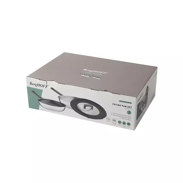 Berghoff „Uqonic Downdraft“ 3 dalių keptuvių rinkinys su universaliu dangčiu 7