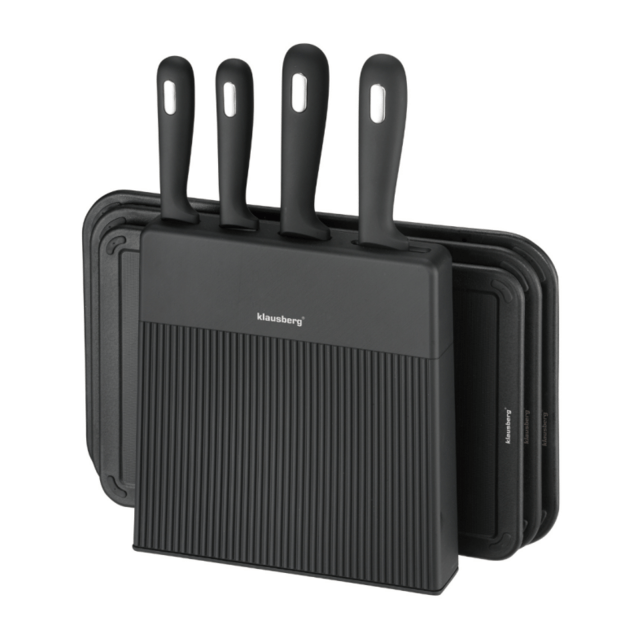 Peilių ir pjaustymo lentelių rinkinys su stovu 8 dalių Klausberg KB-7980