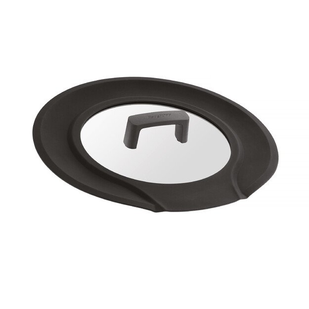 BergHOFF 3 dalių keptuvių rinkinys - nepridegantis Uqonic Downdraft keptuvių rinkinys su universaliu silikoniniu stiklo dangčiu 