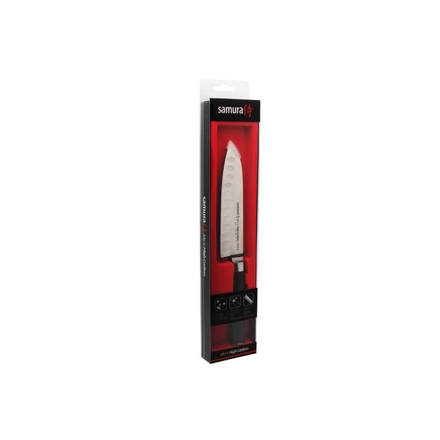 SAMURA MO-V Santoku peilis, 138 mm, aukštos kokybės japoniškas nerūdijantis plienas, aštrūs kaip skustuvas ašmenys, ergonomiška rankena