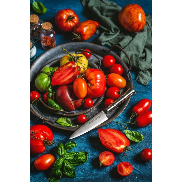 Samura BAMBOO Soft Cheese Knife - 5.3   (135 mm) Japanese Steel Culinary Tool for Precise Slicing and Serving 