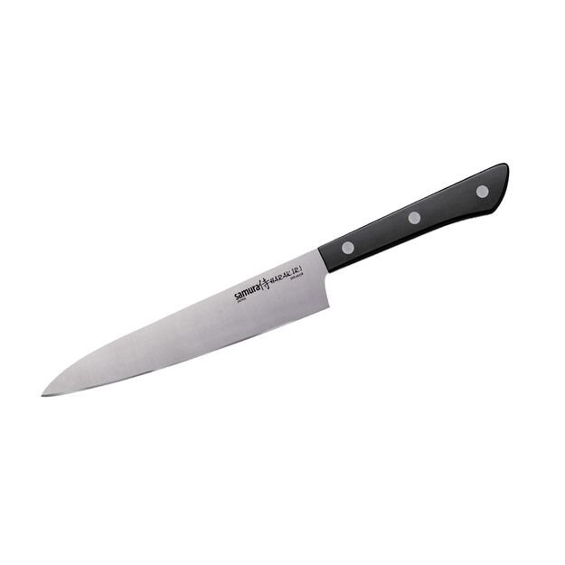 Samura HARAKIRI 6  Utility Knife - Premium Japanese Steel Kitchen Knife with Ergonomic Black Handle for Precision Cutting and Culinary Excellence 