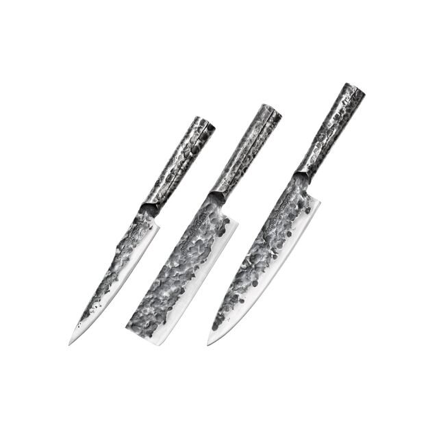 SAMURA Meteora 3 Virtuvini- Peili Rinkinys Universal 175 mm Nakiri 171 mm Chef  s 209 mm AUS-10 HRC 59 