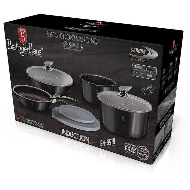 Berlinger Haus BH-6918 Carbon puodų ir keptuvių rinkinys 9 dalių