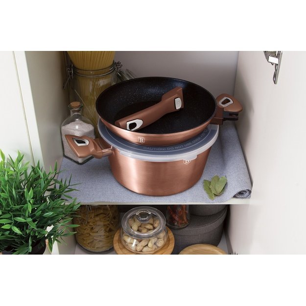 Berlinger Haus BH-7051 Rose Gold puodų ir keptuvių rinkinys 6 dalių