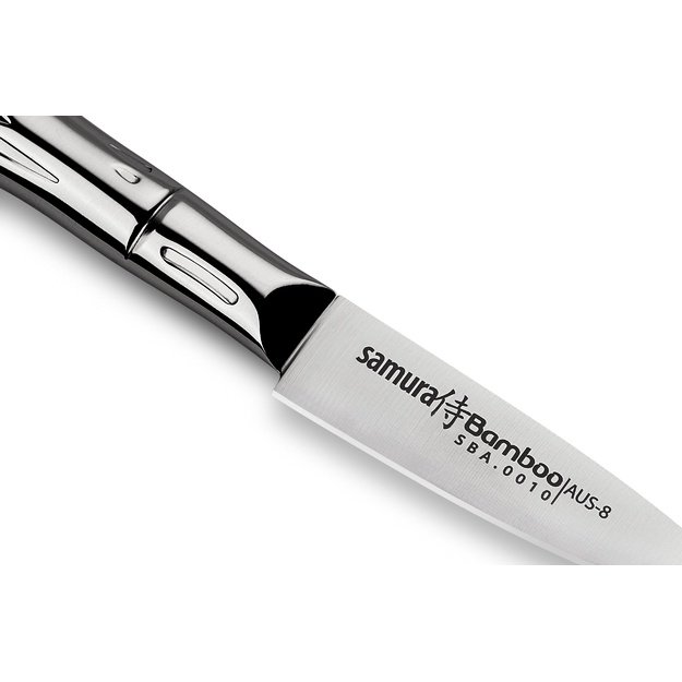 „SAMURA“ profesionalių peilių dovanų rinkinys – itin aštrūs, pagaminti iš japoniško AUS-8 nerūdijančiojo plieno, 18 cm geležtė, plieninė rankena, ergonomiški, atsparūs rūdims.