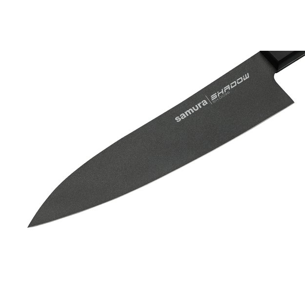 Samura SHADOW Grand Santoku virtuvinis peilis 197 mm – juodas nelimpantis danga, profesionalus pjovimas 