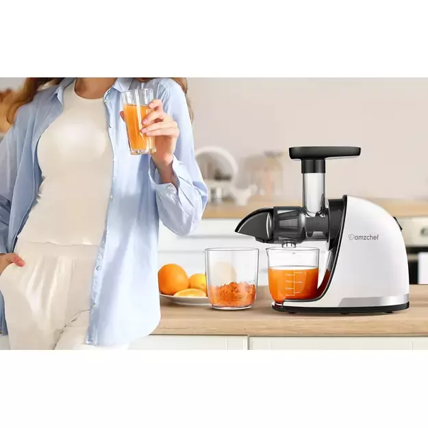 AMZCHEF lėtaeigė sulčiaspaudė 150 W, balta, 1501-WT 2