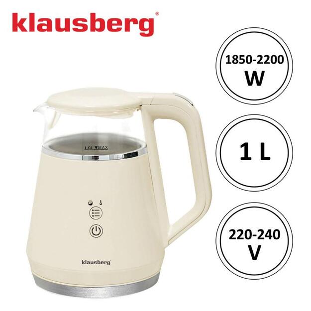 Elektrinis virdulys Klausberg KB-7893, 1L, stiklinis, su LED valdymo skydeliu 13