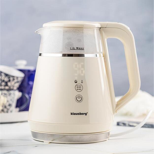 Elektrinis virdulys Klausberg KB-7893, 1L, stiklinis, su LED valdymo skydeliu 2