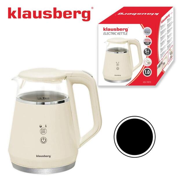 Elektrinis virdulys Klausberg KB-7893, 1L, stiklinis, su LED valdymo skydeliu 11