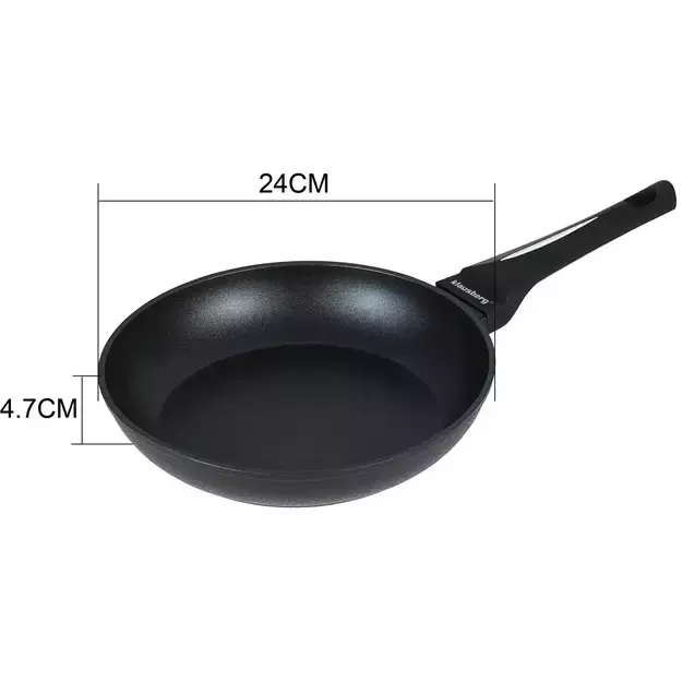 Keptuvė, Ø24cm, juoda, marmurinė, Klausberg KB-7689 6