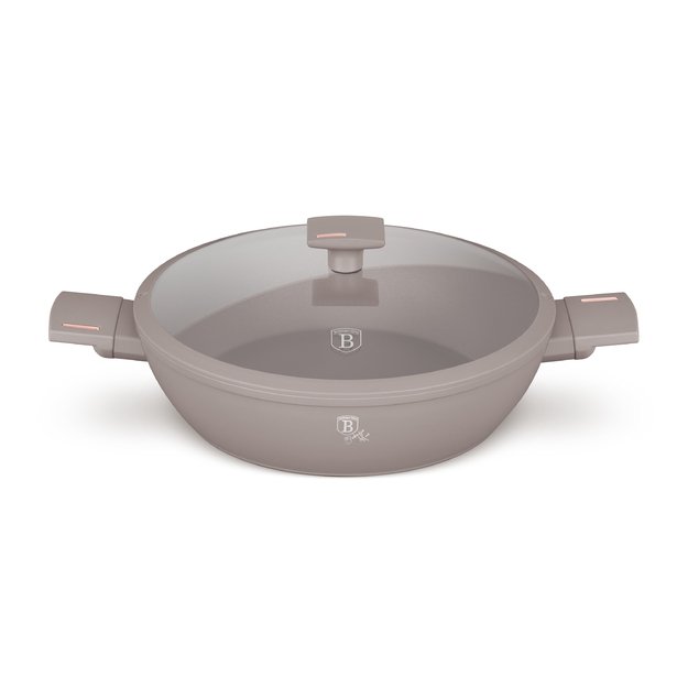 Žemas puodas su dangčiu 30 cm Berlinger Haus Taupe BH-8099
