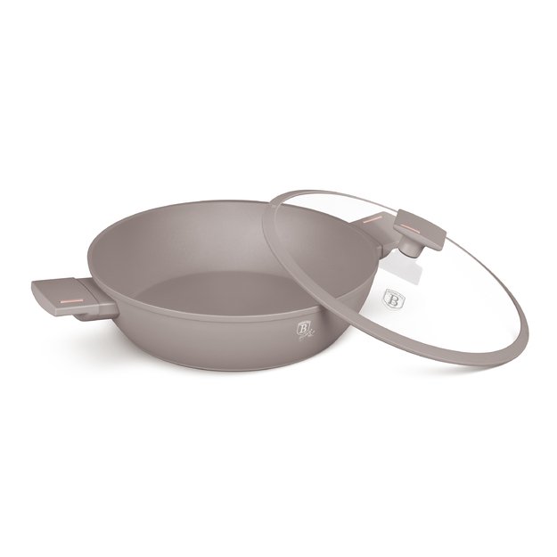 Žemas puodas su dangčiu 30 cm Berlinger Haus Taupe BH-8099