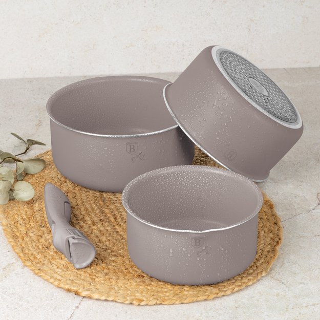 Puodų ir keptuvių rinkinys 12 dalių Berlinger Haus BH-8251 Taupe