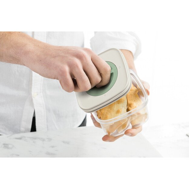 BergHOFF 5 dalių Smart Seal maisto indelių rinkinys - 2x 0,4 l, 2x 1 l, 1x 1,6 l, dėžutės su galimybe sukrauti 