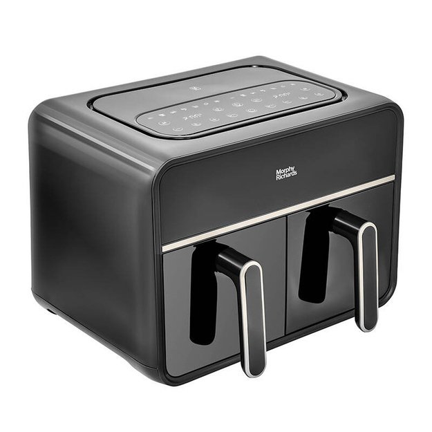 Karšto oro gruzdintuvė Morphy Richards 480020 su dviem nepriklausomais krepšeliais, 7,2 l, juoda