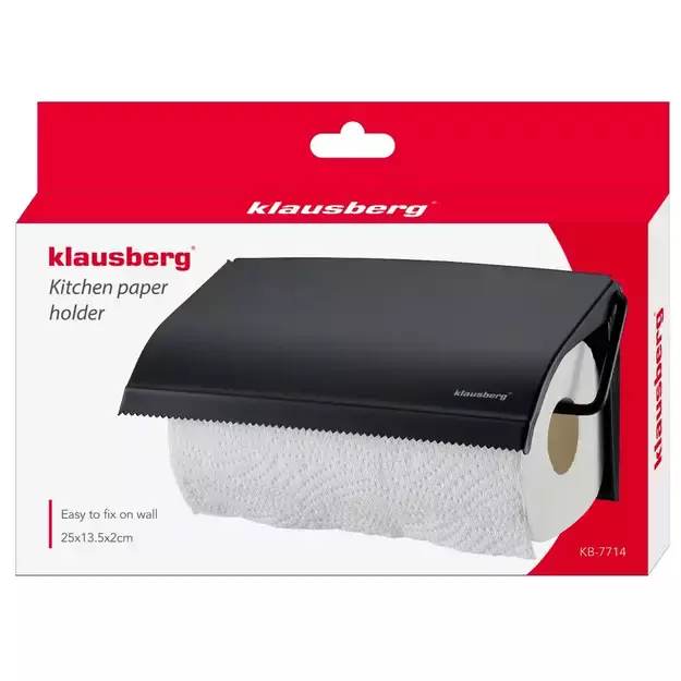 Klausberg juodas virtuvinio popieriaus laikiklis, nerūdijantis plienas, KB-7714 7
