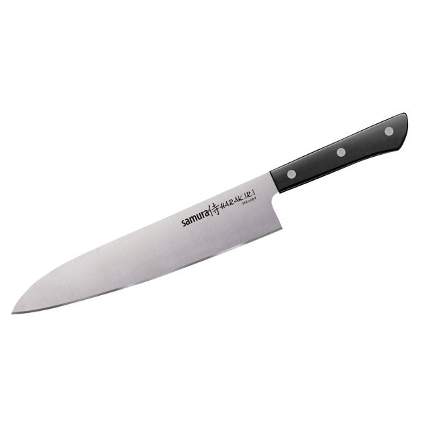 Samura Harakiri SHR-0087B 24 cm profesionalus šefo peilis | AUS-8 ašmenys, juoda ergonominė rankena 