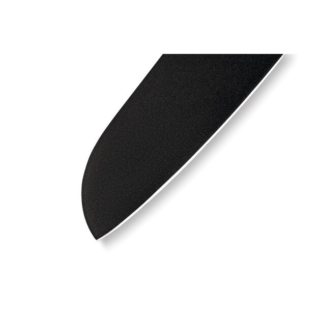 Samura SHADOW Santoku virtuvinis peilis 175 mm – juodas nelipnus paviršius, profesionalus, ilgaamžis pjovimas 