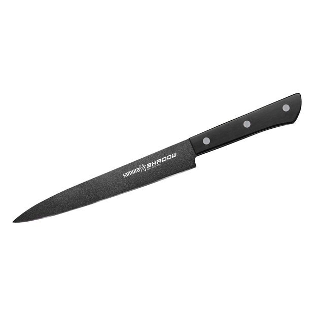 Samura SHADOW Nakiri virtuvinis peilis 170 mm, juodas nelimpančio dangos – profesionalus pjovimas ir ilgaamžiškumas 