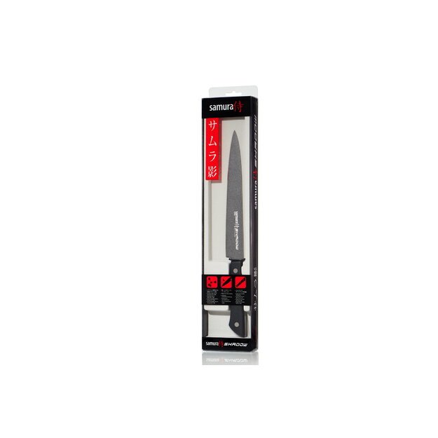 Samura SHADOW Nakiri virtuvinis peilis 170 mm, juodas nelimpančio dangos – profesionalus pjovimas ir ilgaamžiškumas 