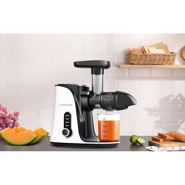 AMZCHEF lėtaeigė sulčiaspaudė 4in1, 2 greičiai, balta, GM3001-WT 1