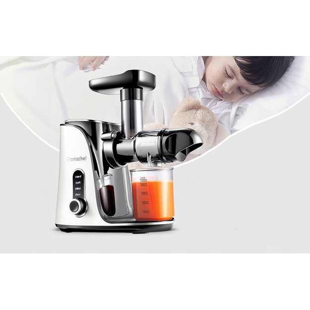 AMZCHEF lėtaeigė sulčiaspaudė 4in1, 2 greičiai, balta, GM3001-WT 2
