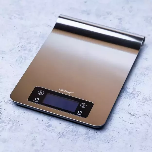 Virtuvinės svarstyklės KINGHoff KH-1836, 5 kg, su laikmačiu ir temperatūros funkcija, sidabrinės 3
