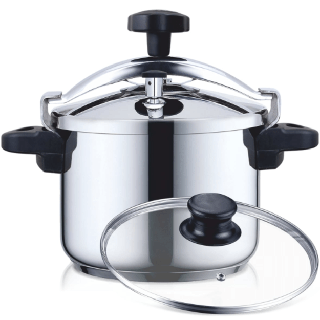 Haeger PC-8SS.020A „Pressure Cooker Plus 2in1“ nerūdijančio plieno greitpuodis, 8 l