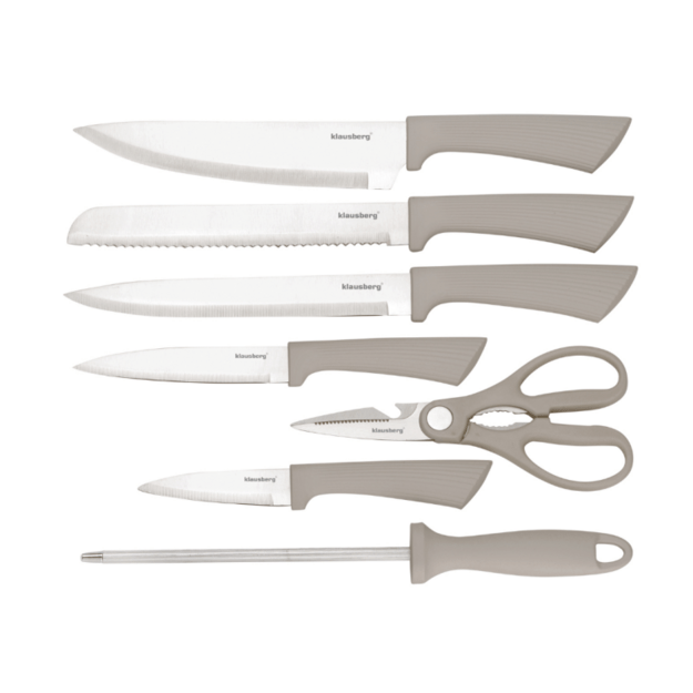 Peilių rinkinys 8 dalių su akacijos medienos stovu Klausberg KB-7984 6