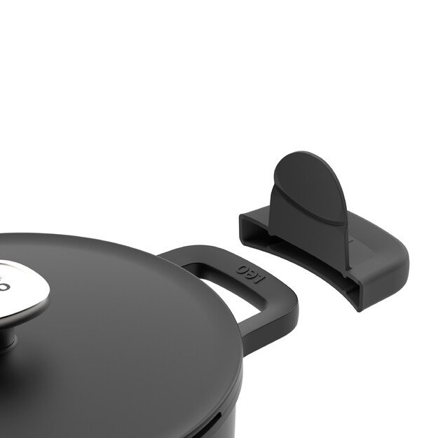 BergHOFF 20 cm troškintuvas - Phantom serija su silikoninėmis rankenomis ir stikliniu dangčiu su sieteliu 