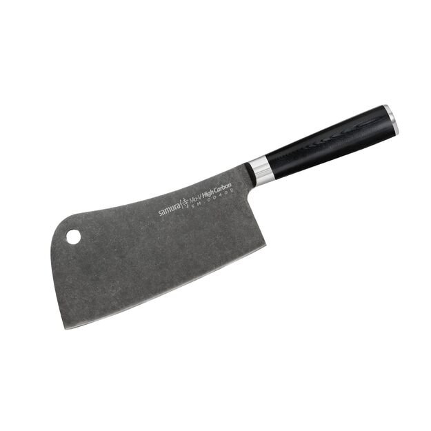 Samura MO-V 7  Stonewash Cleaver - Premium Japanese Steel Kitchen Knife for Precision Chopping and Slicing, Ideal for Culinary Professionals and Home Chefs 